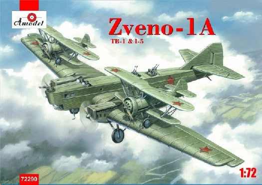 A Model From Russia 1/72 Soviet Zveno 1A TB1 Mothership Aircraft w/2 I5 Soviet Fighters Kit