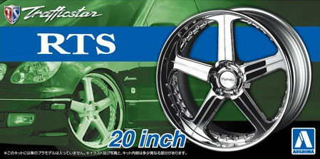 Aoshima Car Models 1/24 Trafficstar RTS 20" Tire & Wheel Set Kit (4)