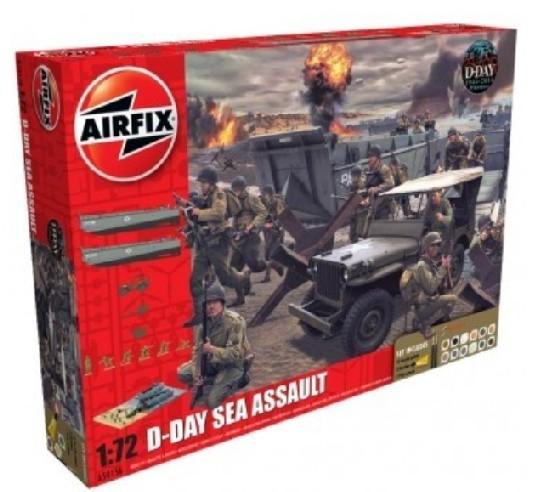 Airfix Military 1/72 D-Day Sea Assault Gift Set w/Paint & Glue (Re-Issue) Kit