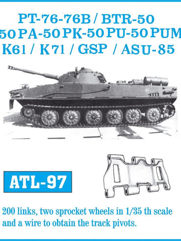 Friulmodel Military 1/35 PT76/GSZP55 BTR50/ BTR50 PU Track Set (200 Links & 2 Sprocket Wheels)