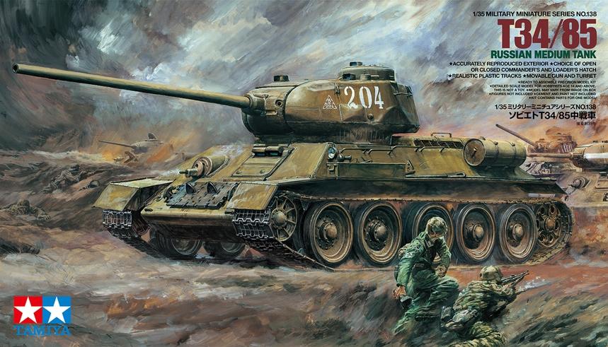 Tamiya Military 1/35 Russian T34/85 Medium Tank (Re-Issue) Kit
