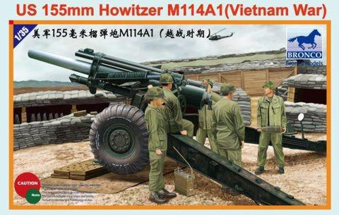 Bronco Military 1/35 US 155mm M114A1 Howitzer Gun Vietnam War Kit