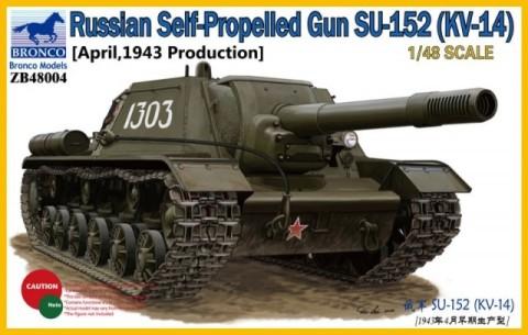 Bronco Military 1/48 Su152 (KV14) Russian Self-Propelled Gun 1943 Production Tank Kit
