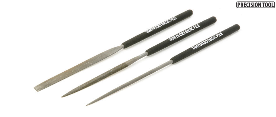 Tamiya Tools Smooth Double-Cut Basic File Set (3pcs)