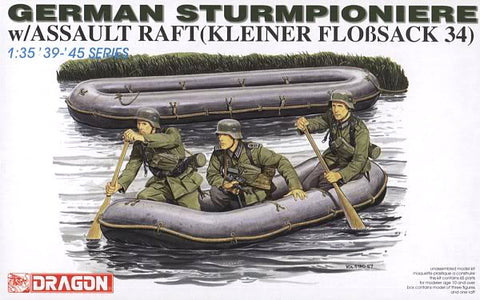 Dragon Military 1/35 German Sturmpioniere (3) w/Assault Raft Kit