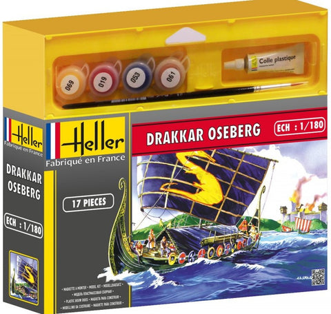 Heller Ships 1/180 Drakkar Viking Ship w/Paint & Glue Kit