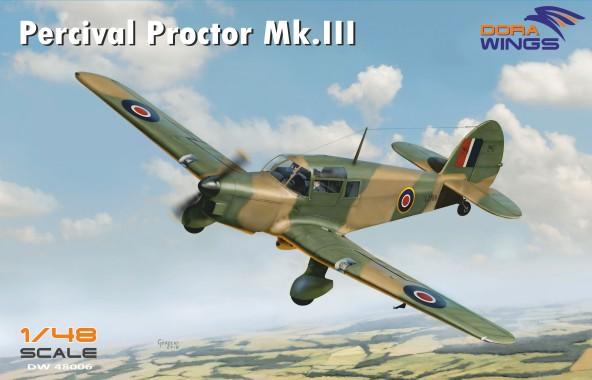 Dora Wings 1/48 Percival Proctor Mk III British Radio Trainer Aircraft (New Tool) Kit
