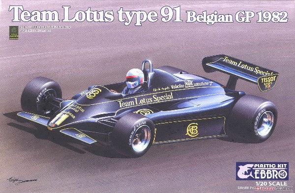 Ebbro Model Cars 1/20 1982 Lotus Type 91 Team Lotus F1 Belgian Grande Prix Race Car Kit