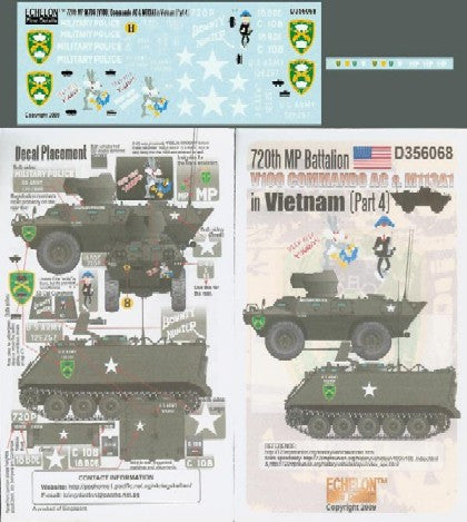 Echelon Decals 1/35 720th MP Battalion V100 Commando AC & M113A1 Vietnam Pt4