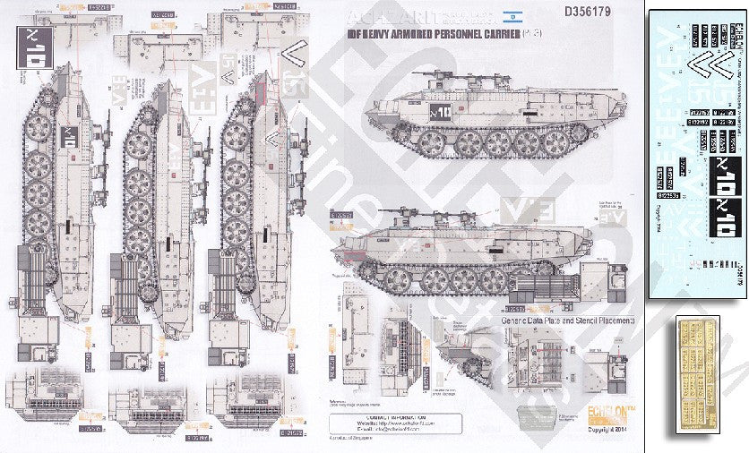 Echelon Decals 1/35 Achzarit Cruel Lady Early IDF Heavy Armored Personnel Carrier Pt.3 w/Photo-Etch for MGK