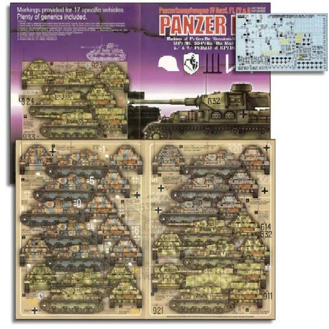 Echelon Decals 1/72 Panzer IV Ausf F1/F2 & G PzGrenDiv GD, 18PzAbt Das Reich 6/ & 9/PzRgt15 of 11PzDiv