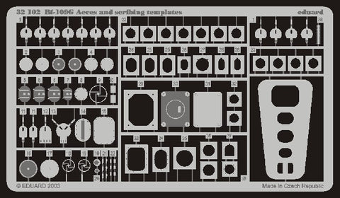 Eduard Details 1/32 Aircraft- Bf109G Scribing Templates & Acc for HSG