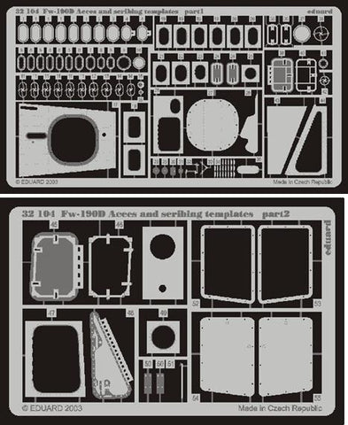 Eduard Details 1/32 Aircraft- Fw190D Scribing Template & Acc for HSG