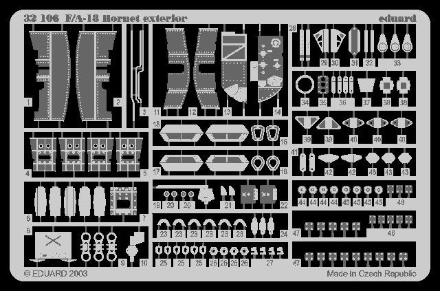 Eduard Details 1/32 Aircraft- F/A 18 Exterior for ACY