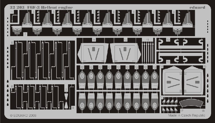 Eduard Details 1/32 Aircraft- F6F3 Hellcat Engine for TSM