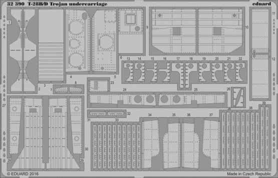 Eduard Details 1/32 Aircraft- T28B/D Trojan Undercarriage for KTY