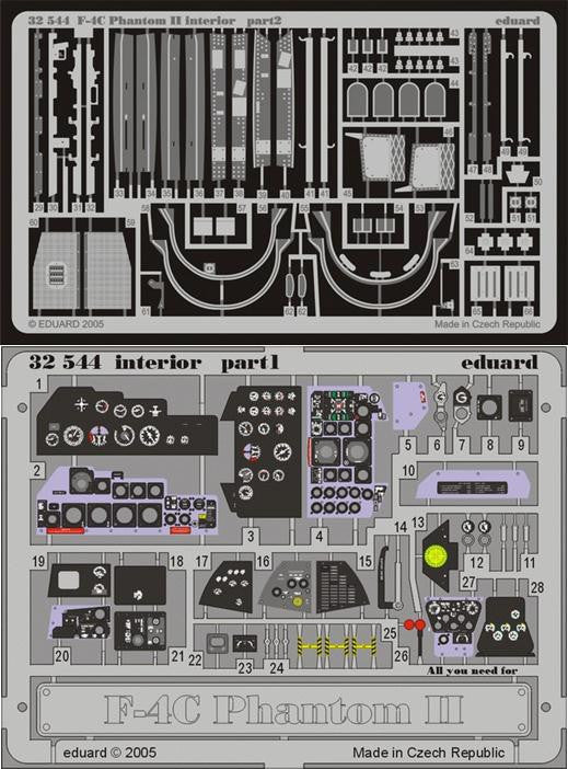 Eduard Details 1/32 Aircraft- F4C Interior for TAM (Painted)