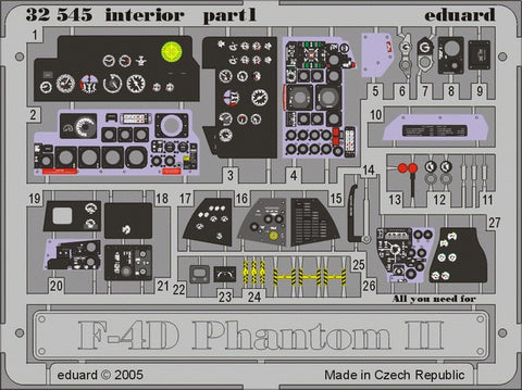 Eduard Details 1/32 Aircraft- F4D Interior for TAM (Painted)