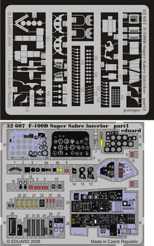 Eduard Details 1/32 Aircraft- F100D Super Sabre Interior for TSM (Painted Self Adhesive)