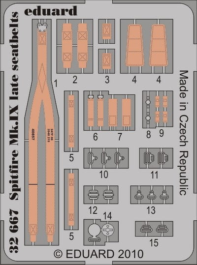 Eduard Details 1/32 Aircraft- Seatbelts Spitfire Mk IX Late for TAM (Painted)