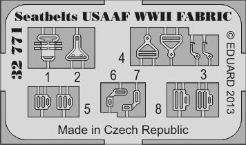 Eduard Details 1/32 Aircraft- Seatbelts Fabric-Type USAAF WWII