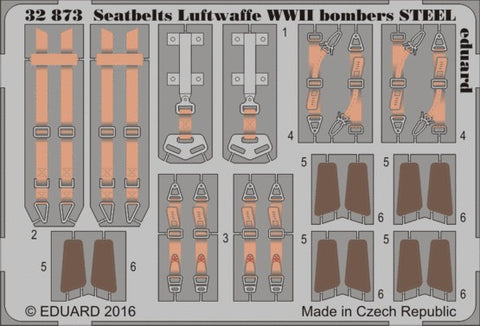 Eduard Details 1/32 Aircraft- Seatbelts Luftwaffe Steel Bomber WWII (Painted)