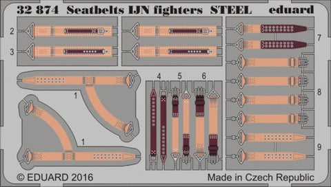 Eduard Details 1/32 Aircraft- Seatbelts IJN Steel Fighter (Painted)