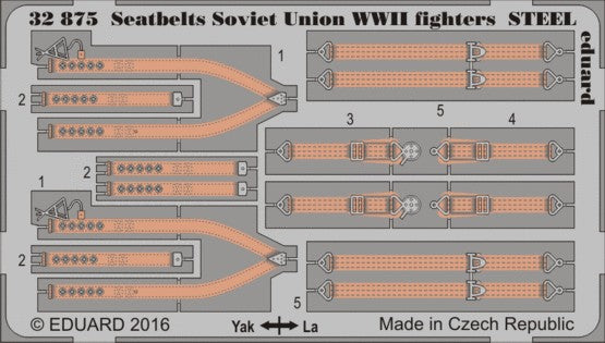 Eduard Details 1/32 Aircraft- Seatbelts Soviet Union Steel Fighter WWII (Painted)