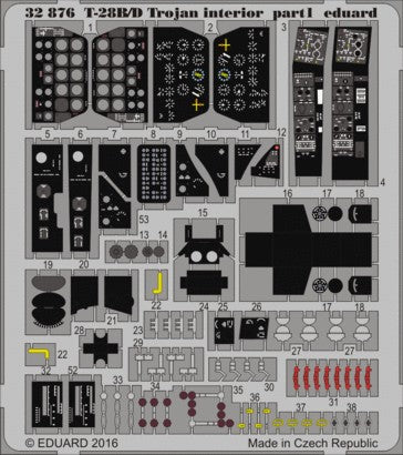 Eduard Details 1/32 Aircraft- T28B/D Trojan Interior for KTY (Painted)