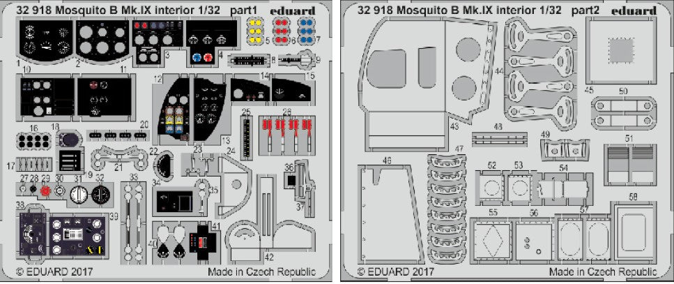 Eduard Details 1/32 Aircraft- Mosquito B Mk IX Interior for HKM (Painted)