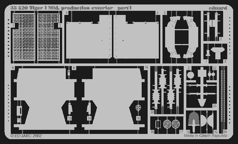 Eduard Details 1/35 Armor - Tiger I Mid Production Exterior for ACY