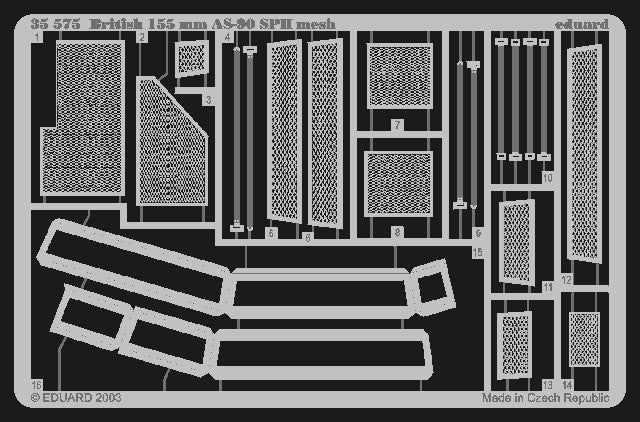 Eduard Details 1/35 Armor- British 155mm AS90 SPH Mesh for TSM