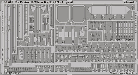 Eduard Details 1/35 Armor- Pz IV Ausf D 75mm KwK 40/L43 for DML