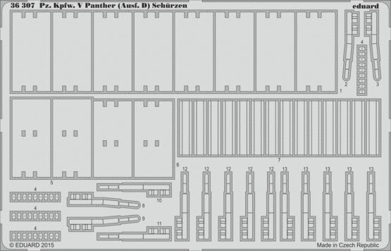 Eduard Details 1/35 Armor- PzKpfw V Panther Ausf D Schurzen for ZVE