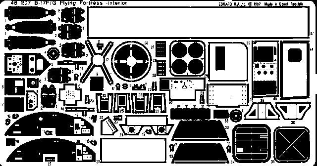 Eduard Details 1/48 Aircraft- B17F/G Interior for RMX