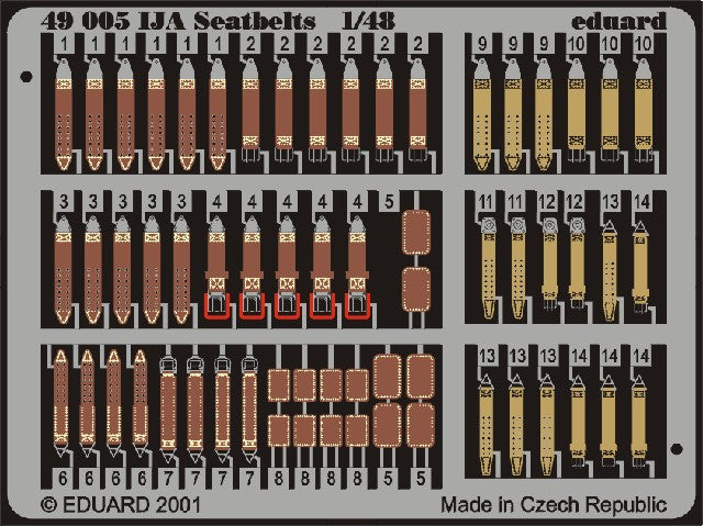 Eduard Details 1/48 Aircraft- Seatbelts IJA (Painted)