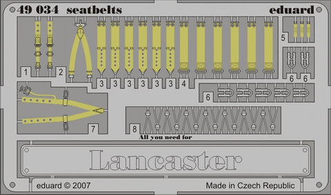 Eduard Details 1/48 Aircraft- Seatbelts Lancaster for TAM (Painted)