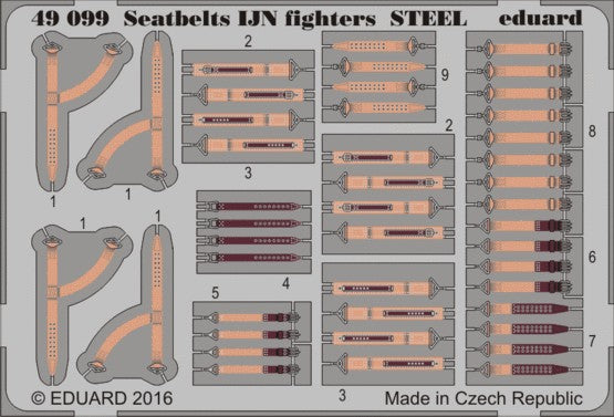 Eduard Details 1/48 Aircraft- Seatbelts IJN Steel Fighter (Painted)