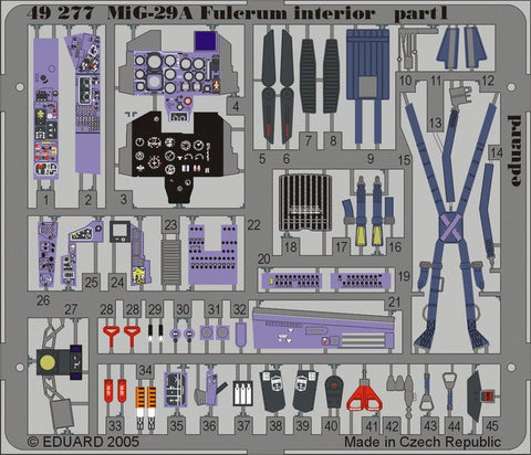 Eduard Details 1/48 Aircraft- Mig29A Fulcrum Interior for ACY (Painted)