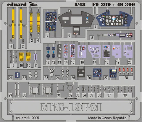 Eduard Details 1/48 Aircraft- Mig19PM for TSM (Painted)