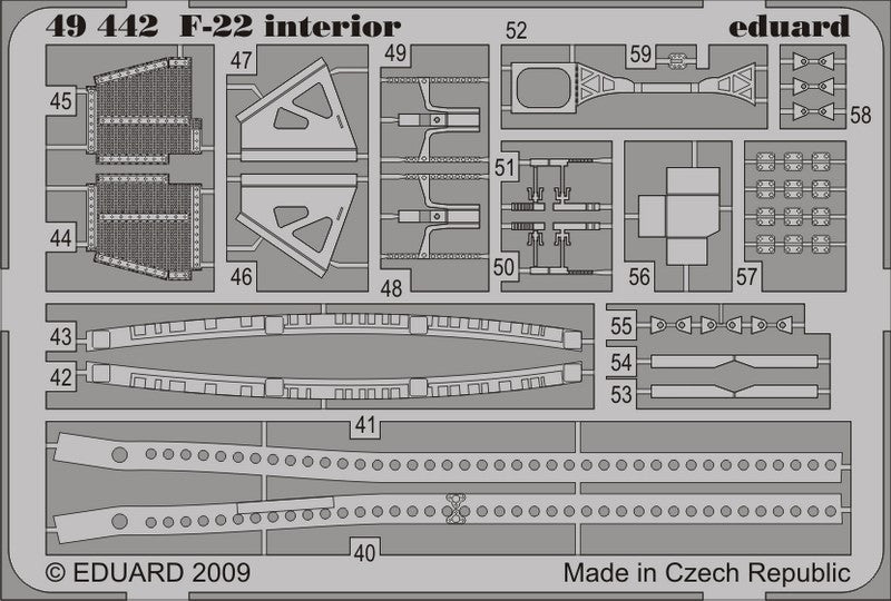 Eduard Details 1/48 Aircraft- F22 Interior for ACY (Painted Self Adhesive)