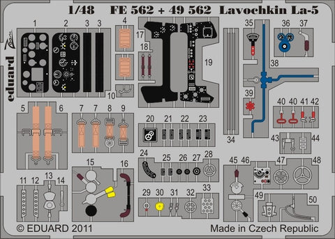 Eduard Details 1/48 Aircraft- Lavochkin La5 for ZVE (Painted Self Adhesive)