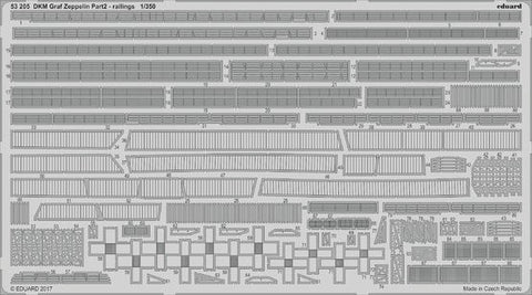 Eduard Details 1/350 Ship- DKM Graf Zeppelin Railings Pt.2 for TSM