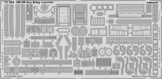 Eduard Details 1/72 Aircraft- SH3D Sea King Exterior for DML