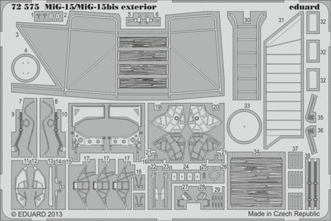 Eduard Details 1/72 Aircraft- MiG15/15bis Exterior for EDU