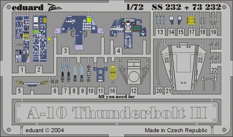 Eduard Details 1/72 Aircraft - A10 Thunderbolt II for ITA & RVL (Painted)