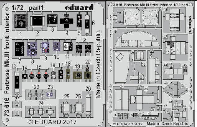 Eduard Details 1/72 Aircraft- Fortress Mk III Front Interior for ARX (Painted)