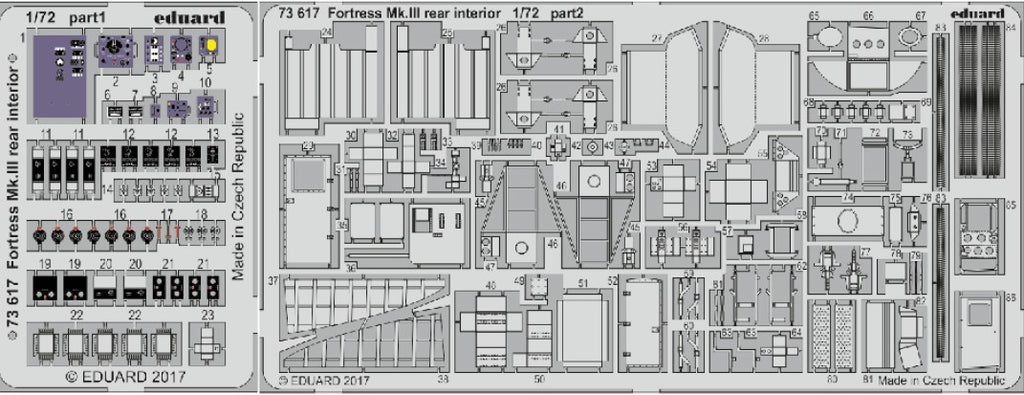 Eduard Details 1/72 Aircraft- Fortress Mk III Rear Interior for ARX (Painted)