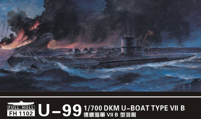 Flyhawk Model Ships 1/700 DKM U99 U-Boat Type VII B Submarine Kit