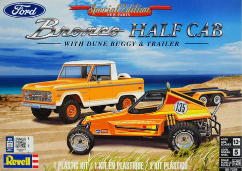 Revell-Monogram Model Cars 1/25 Ford Bronco Half-Cab and Dune Buggy & Trailer Special Edition Kit